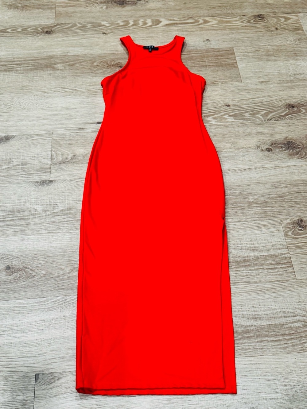 FORE Collection Red Sleeveless Midi Maxi Dress Side Slit Stretch Size M